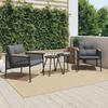 VidaXL Garden Chairs with Cushions Set of 2 Black Steel, Garden Seat, Outdoor Seating, Outdoor Chair, Seat 4009301