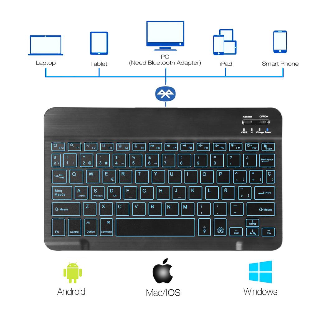 Buy for iPads Wireless Bluetooth Keyboard Illuminated Backlit Keyboard