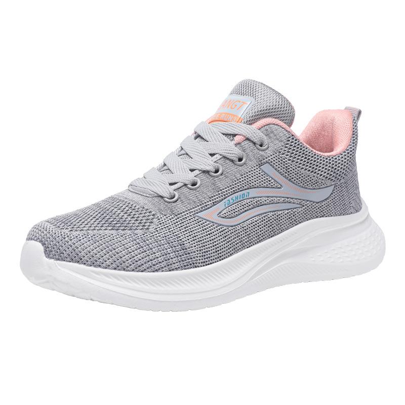 Lightweight fly-woven sports shoes autumn versatile breathable casual shoes flat heel old walking shoes men