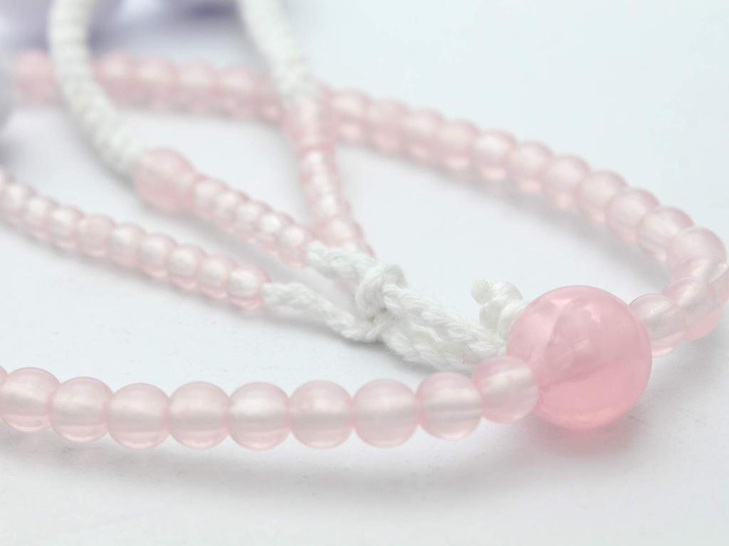 Made in Soka Gakkai prayer new member set for purple background with large cherry blossom rose prayer beads Japan, beads, gift, 3-piece women, design,