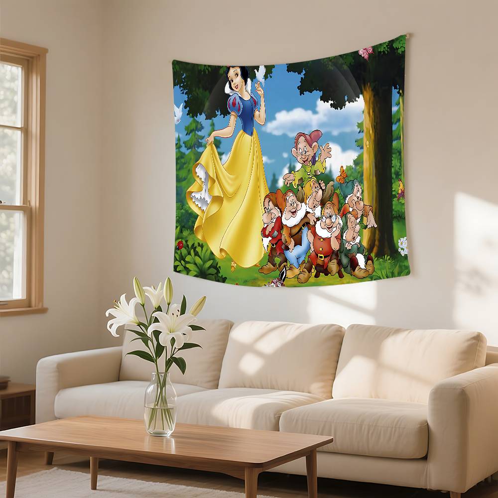 Classic Anime SsnowWhiteS Cute Tapestry Wall Hanging Tapestry Art Deco Blanket Curtain Hanging At Home Bedroom Living Room