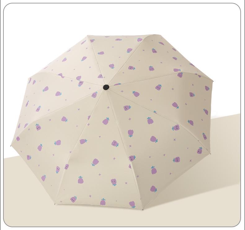 Women's Folding Sun & Rain Umbrella with UV Protection and Logo