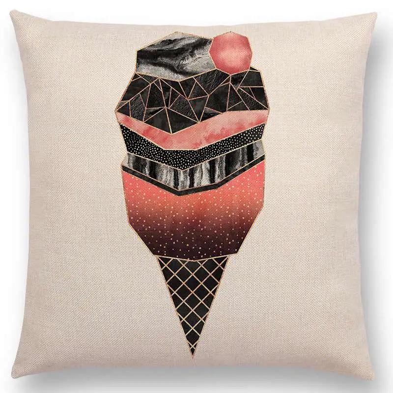Latest Lovely Happy Cactus Pretty Pineapple Colourful Ice Cream Precious Agate Prints Car Cushion Cover Sofa Throw Pillow Case