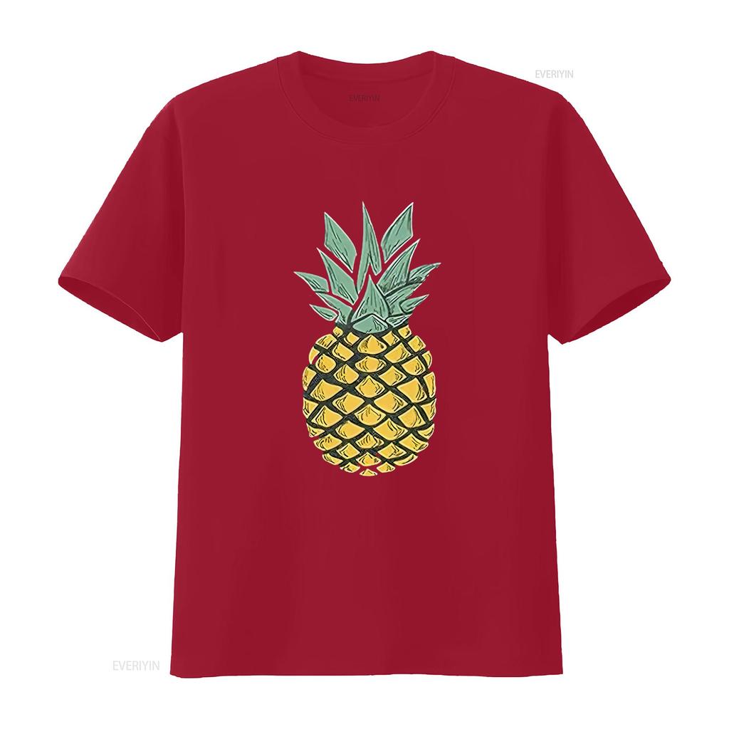 Womens Pineapple T Shirt Cute S Summer Vacation  Cotton Aloha Black Vintage Washed Fashion Versatile Stretched Stylish Homme