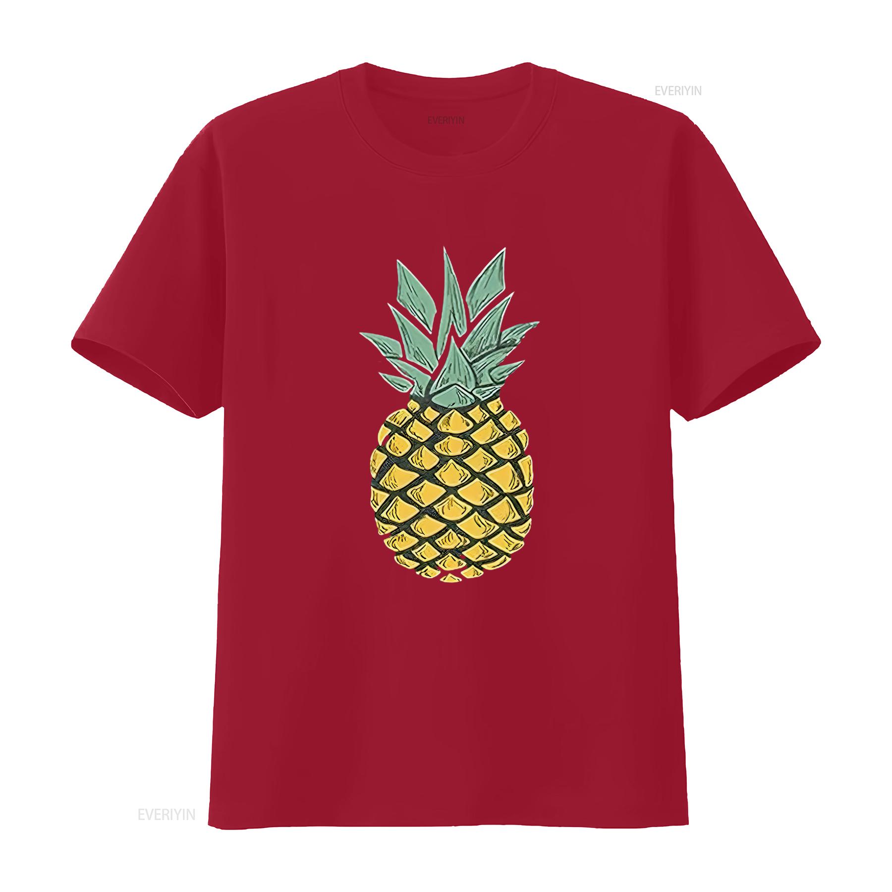 

Womens Pineapple T Shirt Cute s Summer Vacation Cotton Aloha Black vintage Washed fashion Versatile Stretched Stylish homme S
