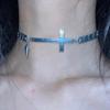 Punk Zircon Spliced Cross Rivet Necklace Grunge Rock Cool Accessories Cool Necklace Women Goth Korean Fashion Choker