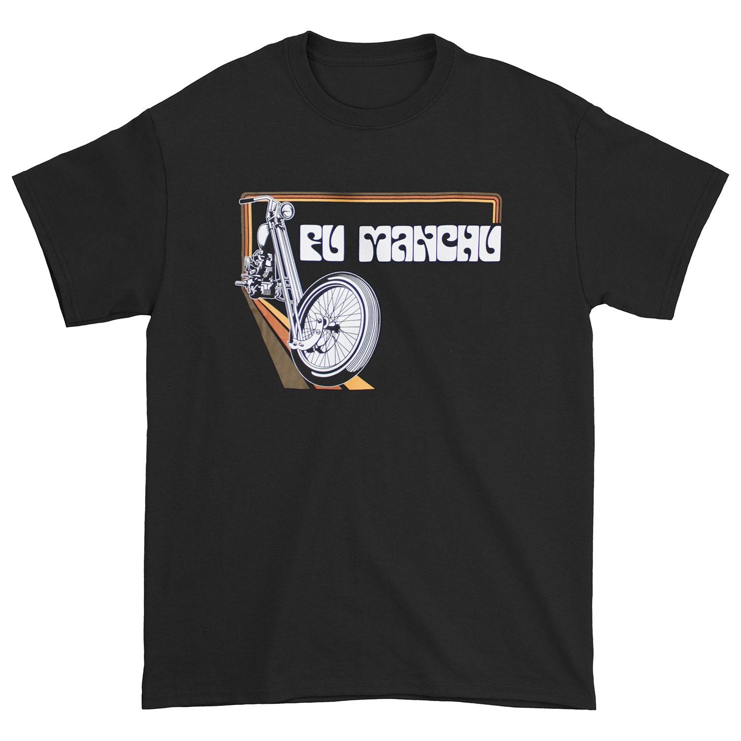 Men s Fu Manchu Chopper T-shirt Small Black S