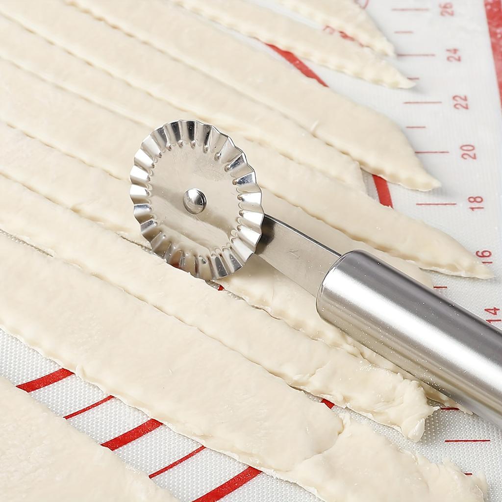 Stainless Steel Pizza Lattice Roller Dough Cutter Baking Mesh Cutting Tool
