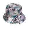 Dámský bucket Hat Fishing Cap Sequin Hip-hop Festival Glitter Bling Wide Brim