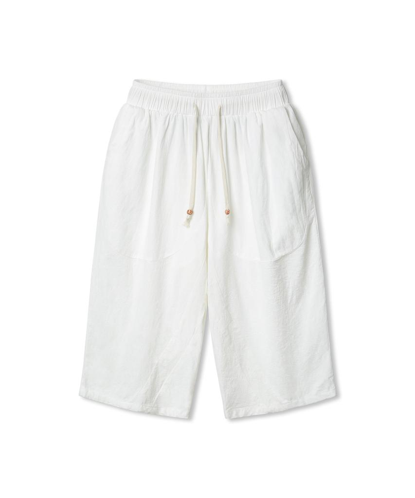 ALVINCLO [Deluxe] Linen-Like Cropped Waist Pants Dlx2912 (3 Colors)
