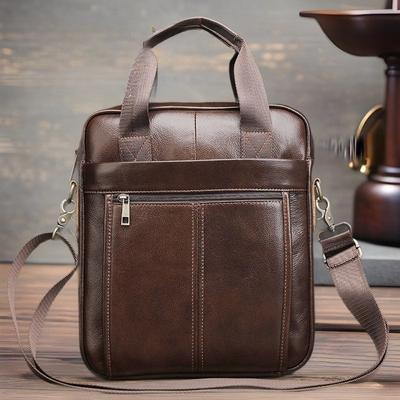 Men's Bag Leather First Layer Cowhide Retro Men's Shoulder Bag Handmade Leather Men's Bag
