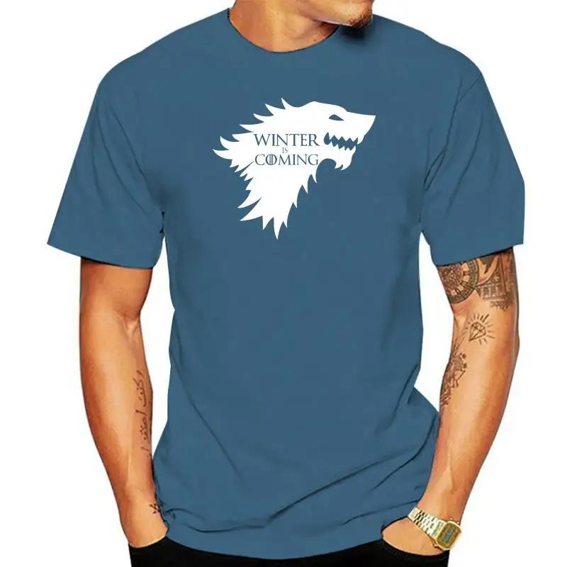 

Летняя футболка Harajuku Custom Heavyweight Informal Новое поступление Зима приближается Цитата Слоган Present of Thrones Cool Mens Game XL