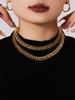 Handmade Stainless Steel 18K Gold Cuban Necklace & Bracelet Set - Trendy Street Dance Hip Hop Style