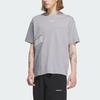 Adidas Originals Graphic Short Sleeve Tee with Trefoil Logo and Three-Stripes Color Block Unisex Tops Aluminum-Grey IU4808