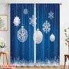 2pcs,2D Plane Printing Curtains&Window Treatment White Snowflake Polyester Fabric (without Rod) Decorations Inside Ldeal for