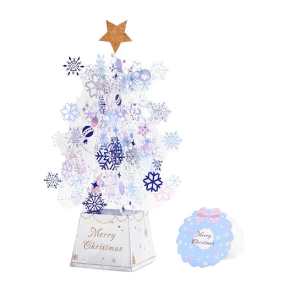 

Paper Christmas Crystal Greeting Card Foldable Message Card Merry Christmas Decorations синий
