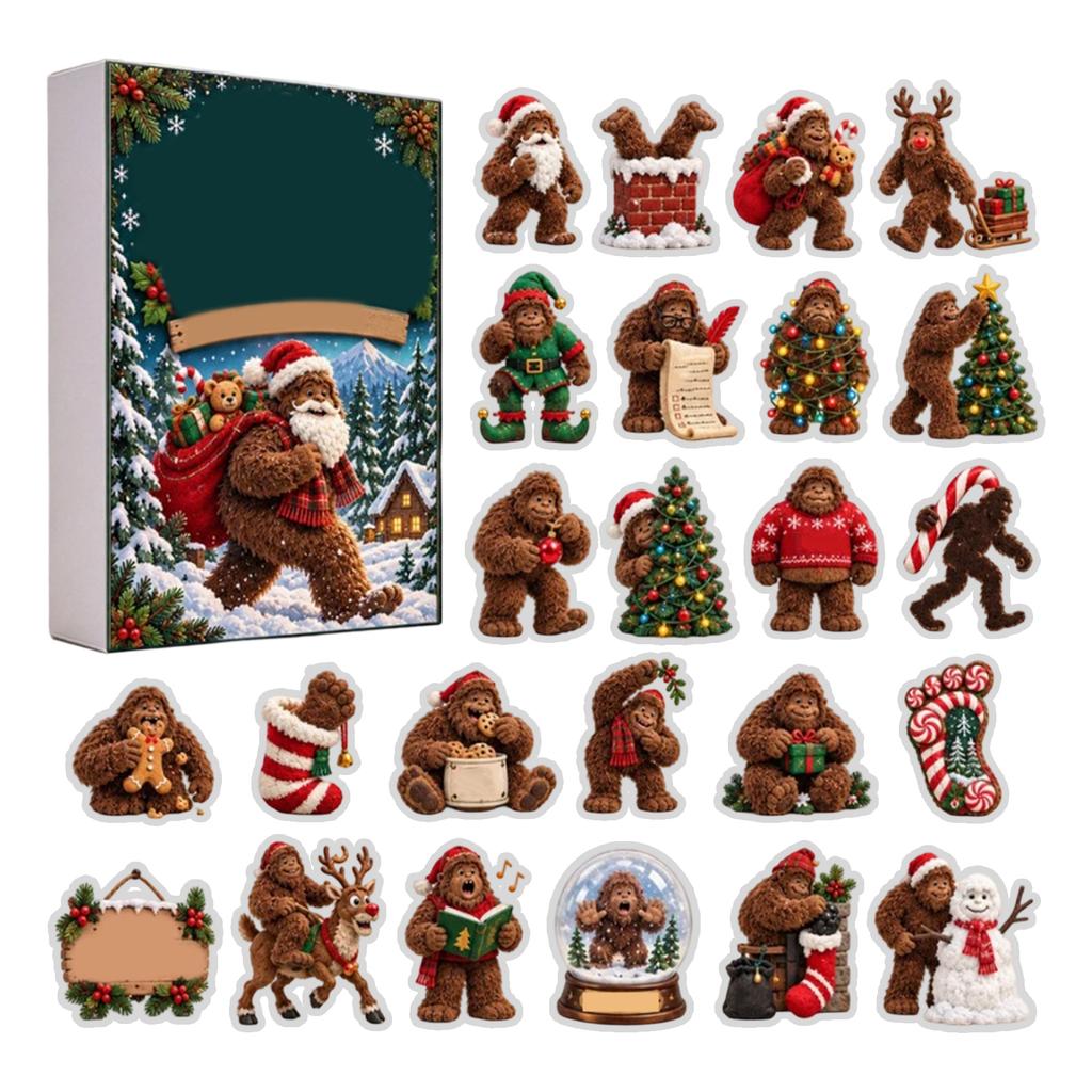 2D Flat Acrylic Advent Calendar with Hanging Ornaments for Christmas Countdown