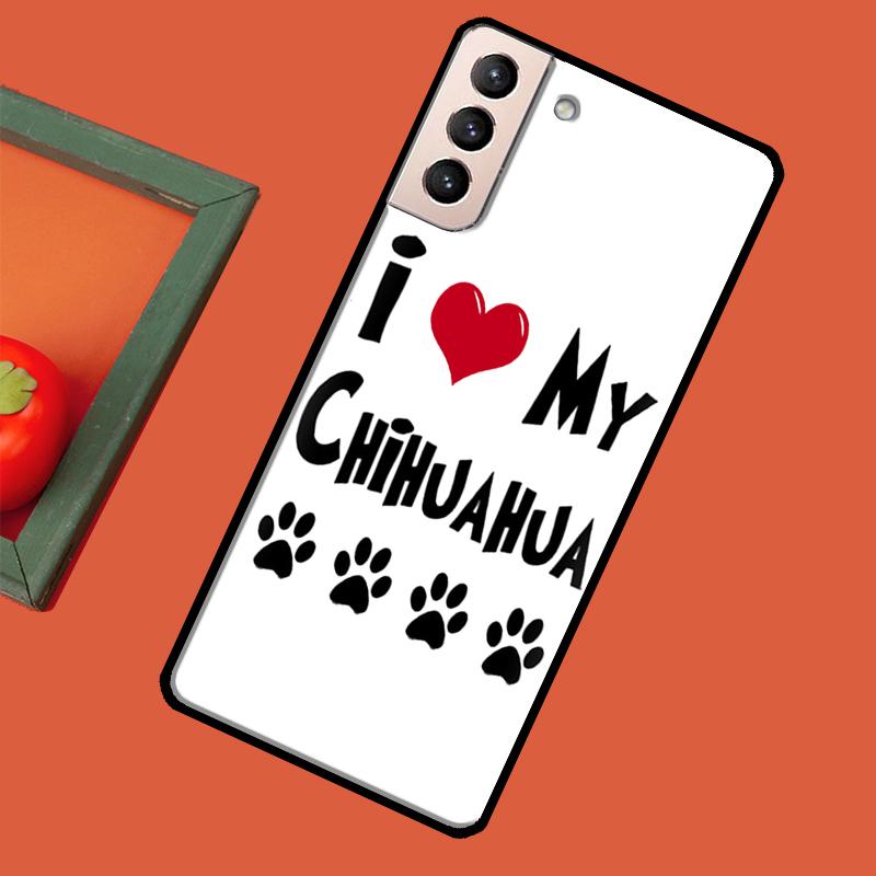 Love Chihuahua Dog Mom Puppy Soft Case For Samsung Galaxy S23 S22 S21 Ultra Note 20 Note 10 S8 S9 S10 Plus S20 FE Cover