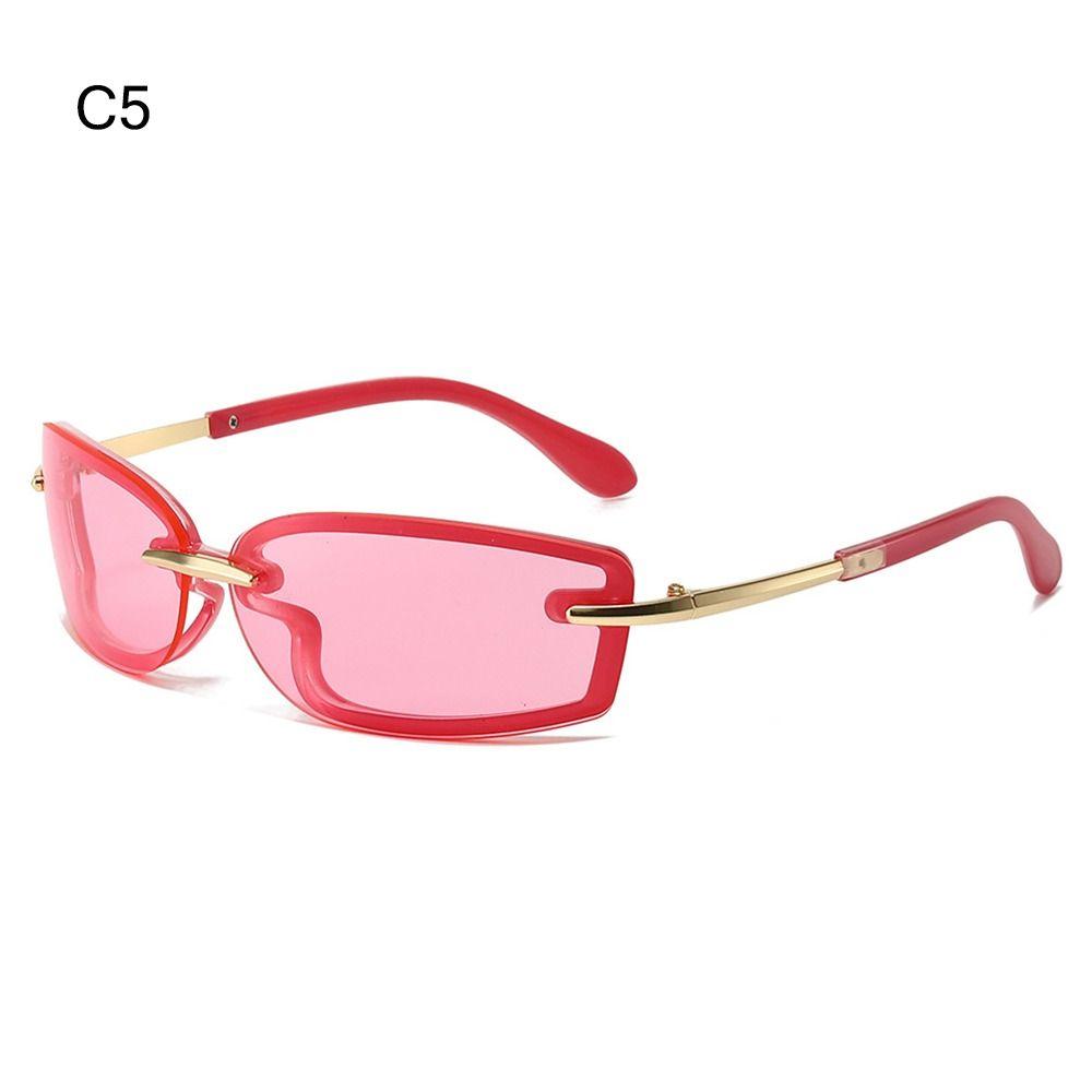 Futuristic Shades Eyewear Square Candy Color Sunglasses Y2K Rimless Dopamine Dressing Eyewear Accessories Women's Sun Glasses