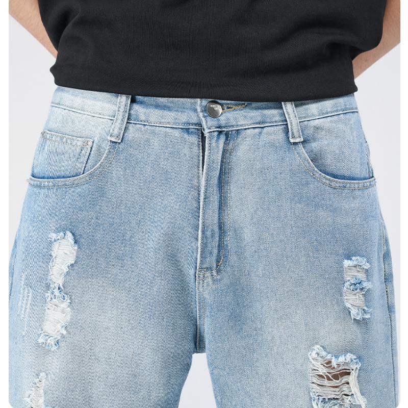Five-point Pants Thin Section Denim Jeans Spring Summer Men's Hole Leisure Shorts