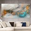 Abstract Light Gray Gold Blue Colorful Cloud Posters and Prints Canvas Painting Print Wall Art for Living Room Home Decor