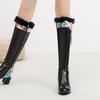 2025 Winter Knee High Boots for Women Printing Patchwork High Heels Women Shoes Big Size 43 Plush Warm Botas De Mujer WSH4935