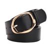 Faux Leather Waist Belt Oval Pin Buckle Waist Strap Classic Leather Waistband  For Women