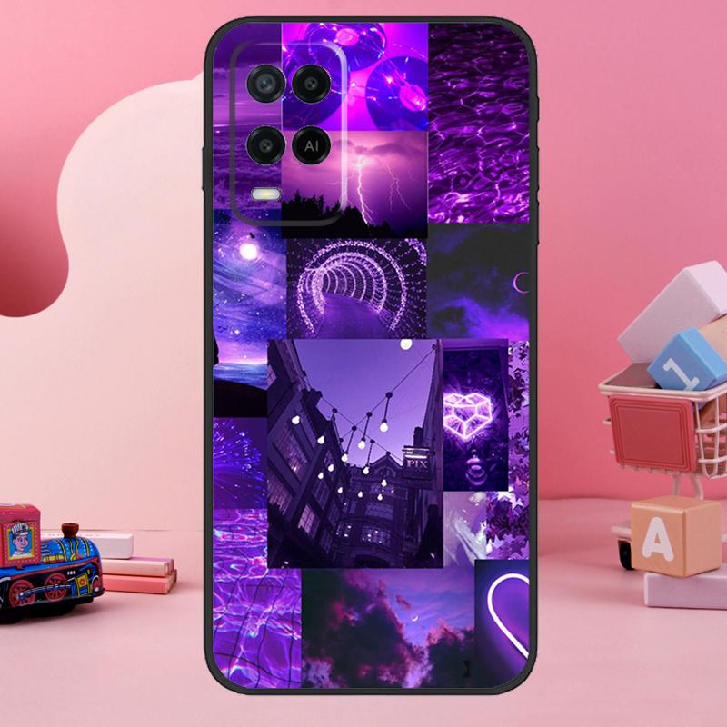 Purple aesthetic Case For Oppo A78 A38 A18 A98 A58 A60 A80 A40 A96 A76 A16 A94 A74 A54 A15 A17 A57 A77 A5 Pro