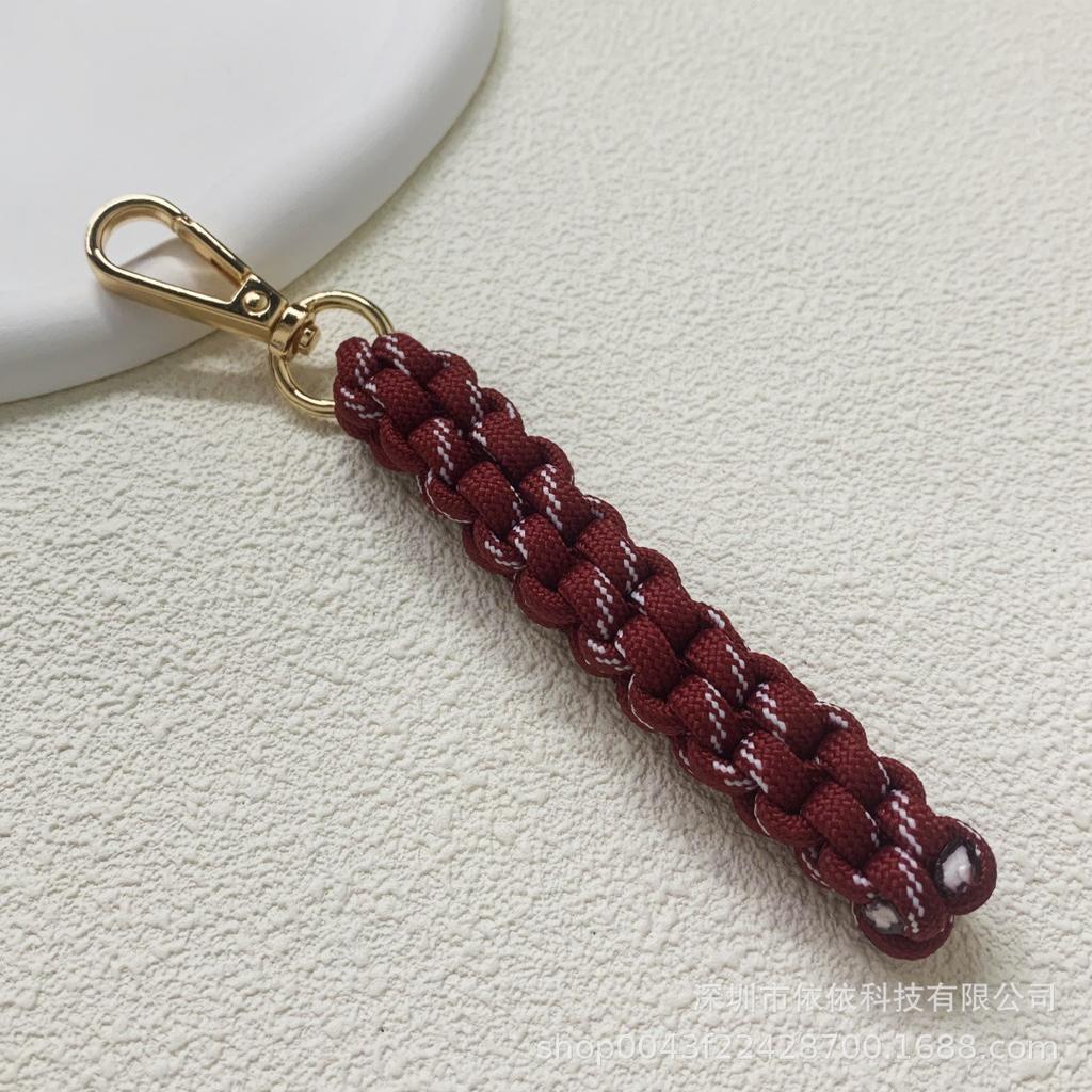 Miu family bag hanging cross-border explosive pure hand-woven pendant colorful fashionable unique shape braided rope car keychain