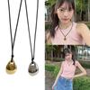 Elegant Metal Bean Shaped Necklace Geometric Pendant Neckchain Stylish Accessory for Fashion Forward Individuals