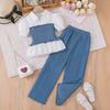Sommarflickors europeisk mode T-shirt & vida byxor set