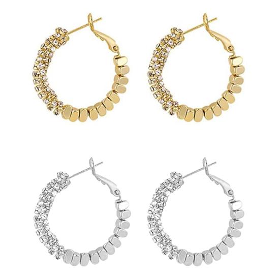 1 Pair Huggie Hoop Earrings for Women, Lightweight Cubic Zirconia Earrings, Simple Minimalist Geometric Jewelry