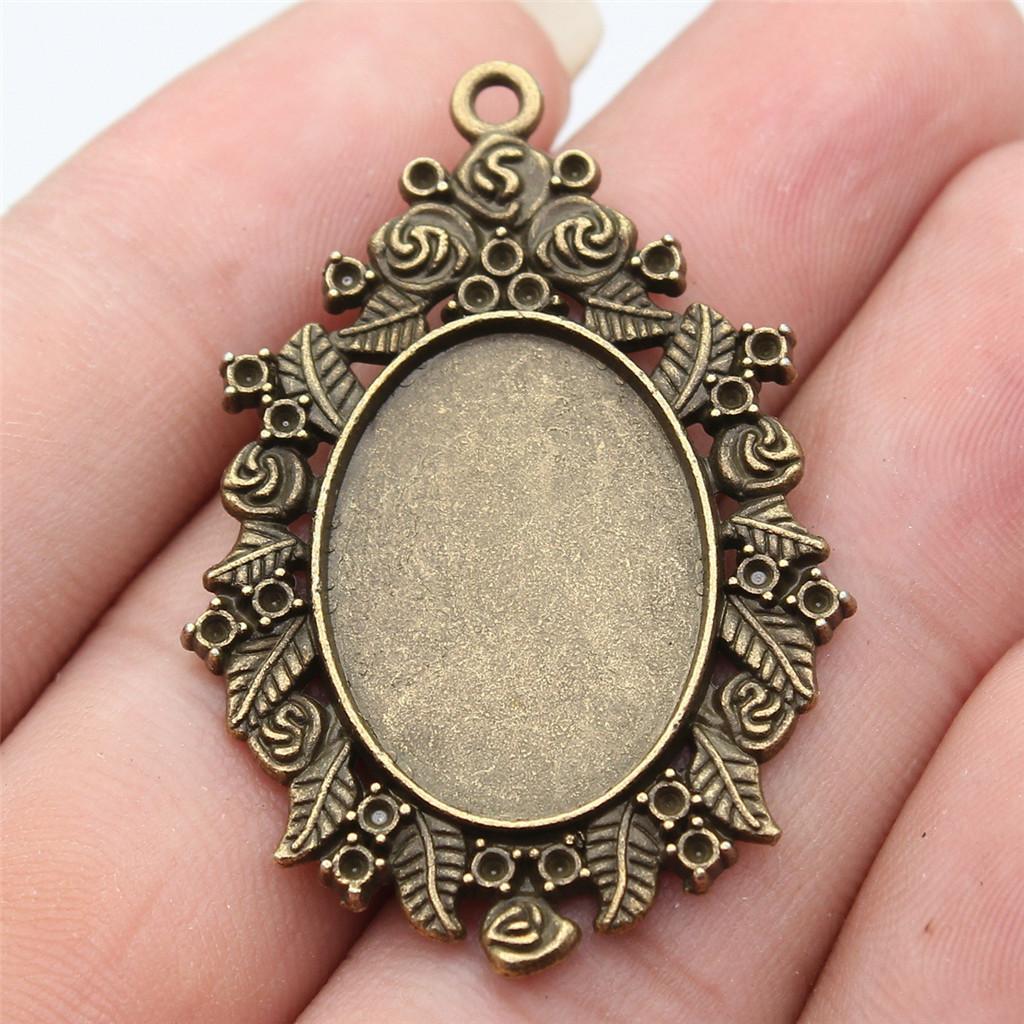 Accessories Parts Fit 18x25mm Oval Glass Cabochon Base Tray Bezel Wedding Jewelry Findings QA039