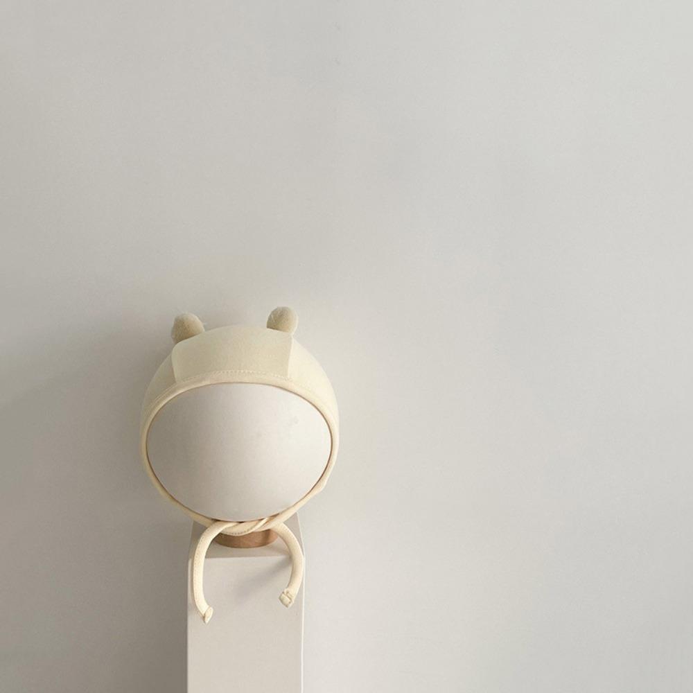 

No Brim Baby Bear Ear Protection Hat Cotton Thickened Newborn Infant Hats Hip Hop Style бежевый