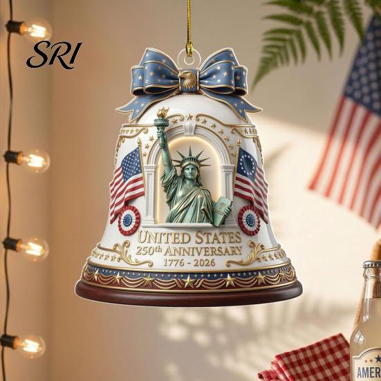 Scratch-proof Acrylic Souvenir 2D America 250th Anniversary Ornament 250 Years Patriotic Hanging Decoration 1776-2026 Commemorative Gifts for