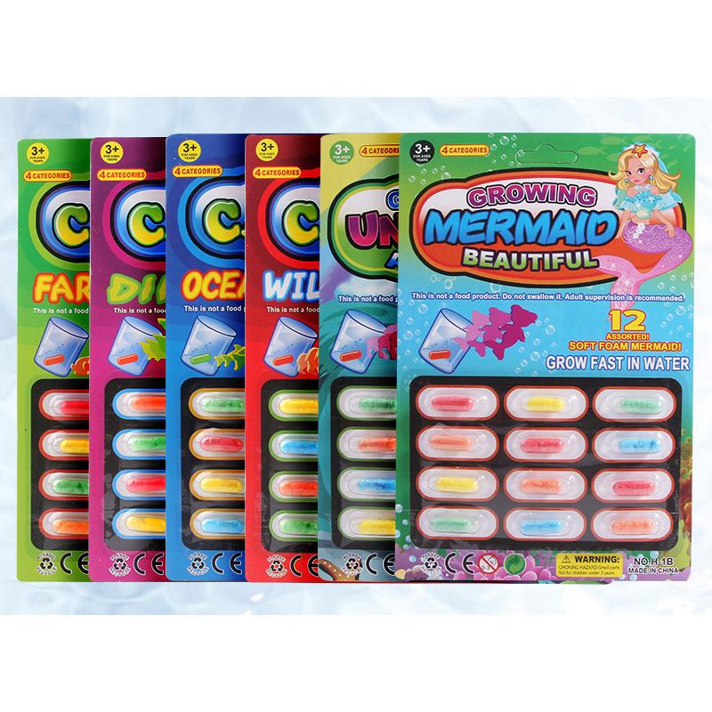 3/6pcsToy Children Water Swelling Capsule Dinosaur Marine Creatures Creative Novel Puzzle Toy Children Play Interest Cultivation