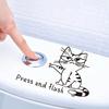 Autocollants de toilettes créatifs pour chaton dessin animé, papier auto-adhésif décoratif pour toilettes de salle de bain « appuyer et tirer la chasse d'eau »
