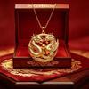 Painted Alloy Enamel Pendant Artistic Chinese Style Skin-friendly Jewelry for Women Traditional Costume Matching Accessory