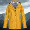 Women's Fashion Solid Color Hooded Loose Casual Waterproof Outdoor Jacket Lightweight Windbreaker Raincoat for Hiking Camping