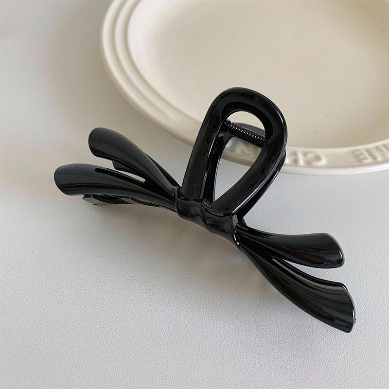 

Сладкий цвет желе большой нерегулярный бант из ленты заколка для волос коготь французский стиль акула конский хвост заколка шпилька аксессуары для волос головной убор чёрный