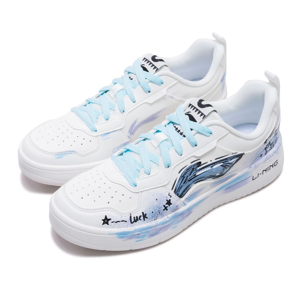 Li Ning First Cloud Starry Night Abrasion Resistant Lightweight Low top Skateboard Shoes Men's Blue White AGCV189-8(Team893-)