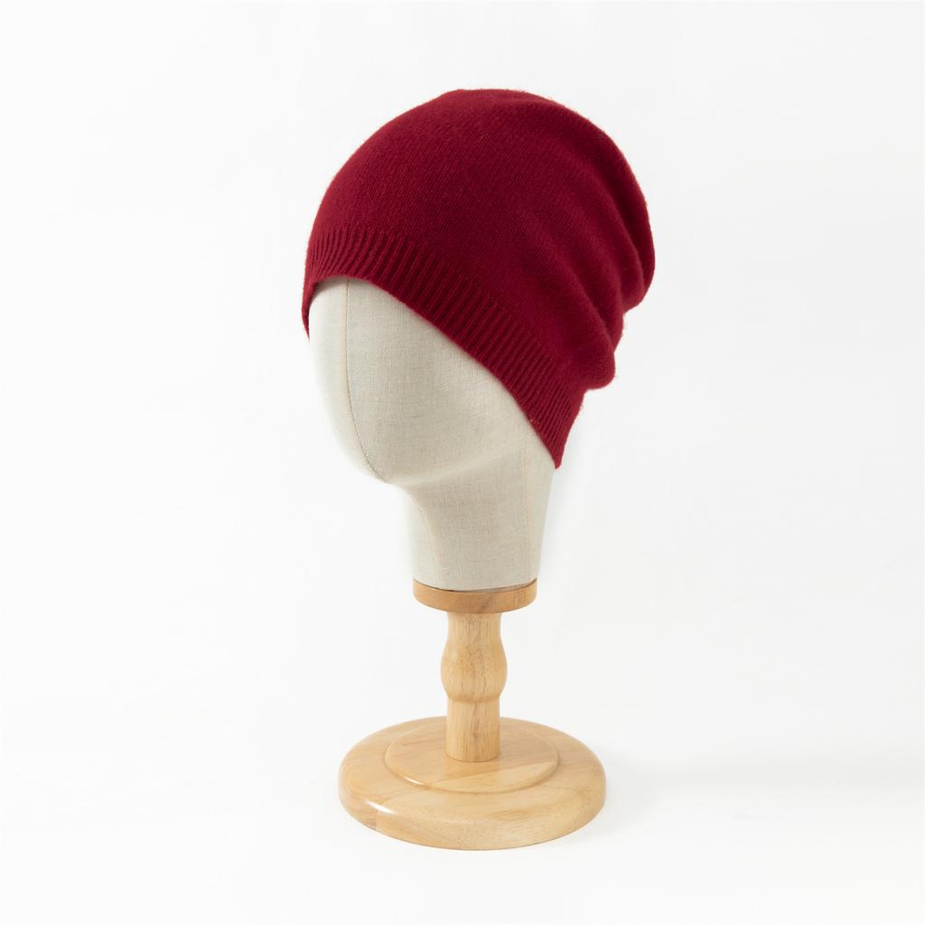 % Pure Wool Knitted Hat Autumn and Winter Warm Solid Color Cold Hat Men's and Women's Versatile Dome Hat Ear Protector Head Wool Hat