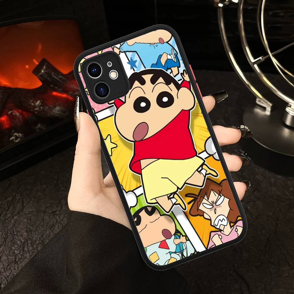 C-Crayon Cartoon Shin Chan Phone Case For IPhone 16 Pro Max Case 11 12 13 14 15 Pro Plus X XS MAX Case Matte Cover