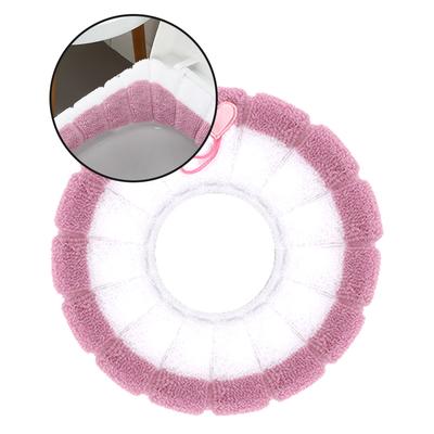 Winter Soft Toilet Seat Pad Cover with Handle Thicken Closestool Mat Bathroom Accessories