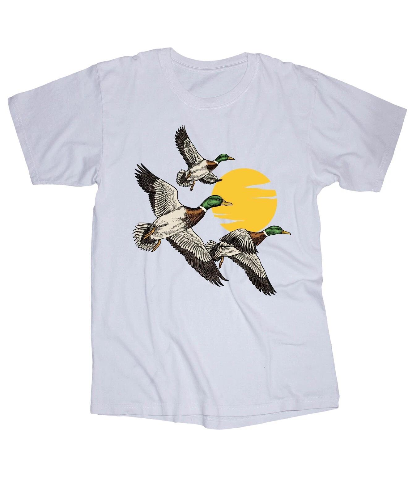 Mallard Ducks flying white T-shirt Outdoors Lake Hunting Country 3XL