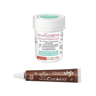 Chocolate Pen + Powder Food Coloring In Aquamarine