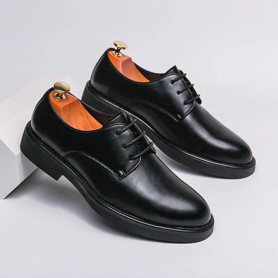 Chaussures de luxe formelles en cuir pour hommes à lacets pour le bureau, les réunions sociales, les mariages, chaussures formelles pour hommes pour le printemps et l'automne