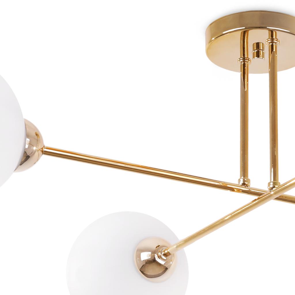 Asturia Gold Ceiling Lamp 4-Flat White Lampshade E27