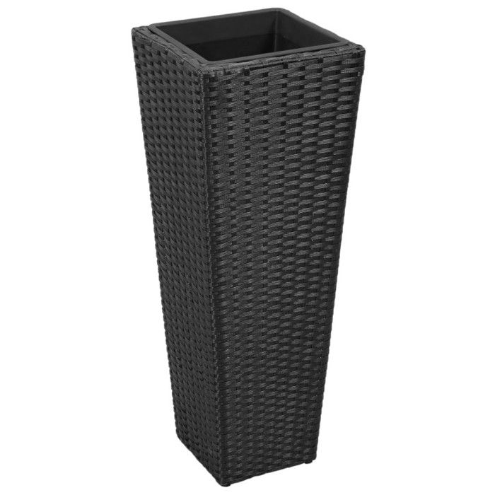 VidaXL Lits surélevés de jardin 3 pcs Résine tressée Noir