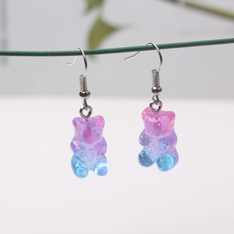 Cute Acrylic Pendants Hook Earrings Sequins Beer Bottle Women Dangle Earrings Korean Fashion Bear Small Earrings Pendientes